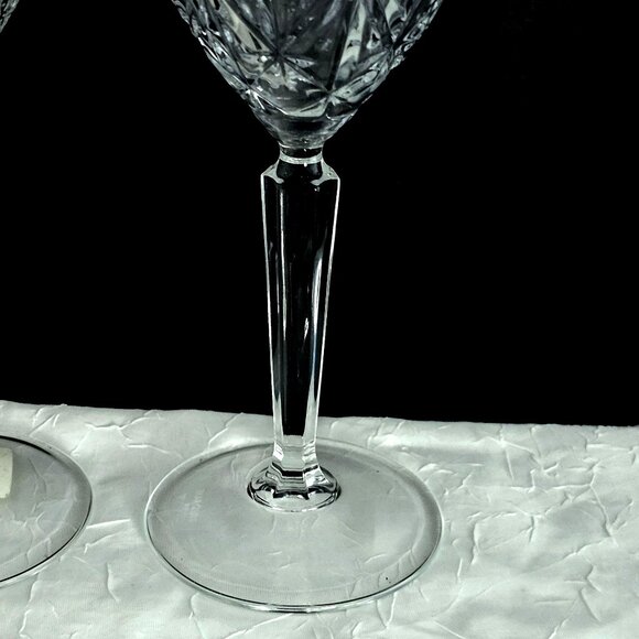 2 Waterford Sparkle Wine Glasses 8.2" Marquis fine Crystal toasting goblets vtg - Picture 4 of 8